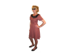60er Kleid Check Point braun (Gr. M)